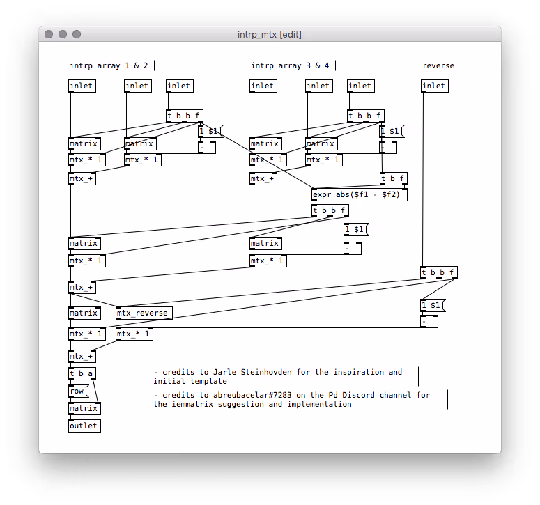 A shot of the main matrix operation sub-patch